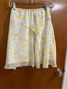 George Yellow Floral A-Line Chiffon Skirt